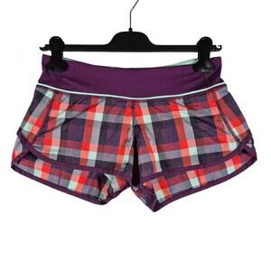 Lululemon Run Speed Check Plaid Purple Womens size 4